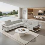 Fabric Corner Sofa With Chaise-Left, Beige