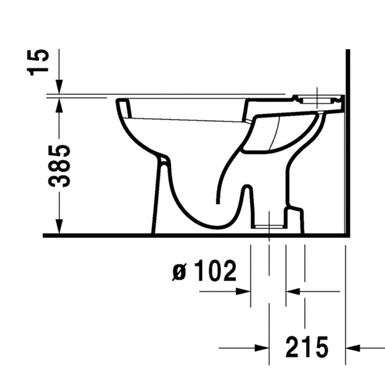 Duravit: D-Code: WC Pan: White, Vert. OutletC/C #21110100002