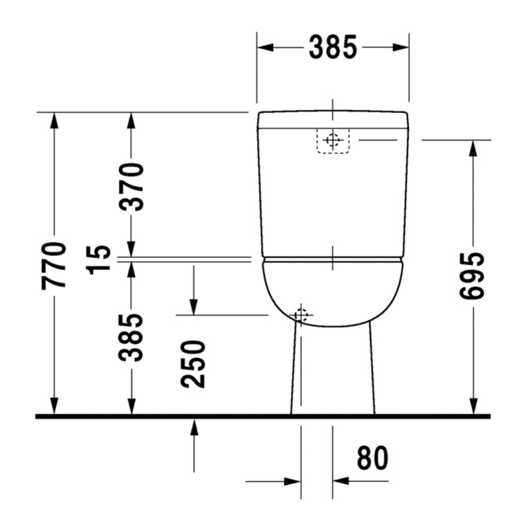 Duravit: D-Code: WC Pan: White, Vert. OutletC/C #21110100002