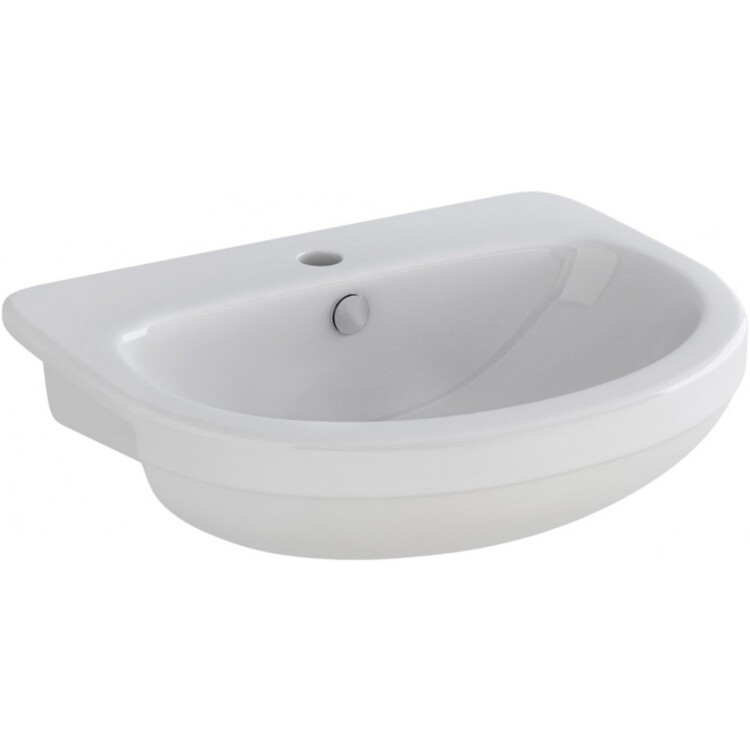 Tapis / Nova: Ivo Semi-Recess Washbasin: White, 55cm #LS1076