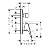 Logis: Concealed Bath Mixer: 4way, Single Lever, Chrome Plated