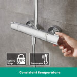 Hansgrohe Crometta S240 : Exposed Showerpipe With Single Lever Shower Mixer; C.P. Ref. 27269000