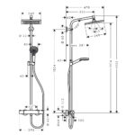 Hansgrohe Crometta S240 : Exposed Showerpipe With Single Lever Shower Mixer; C.P. Ref. 27269000