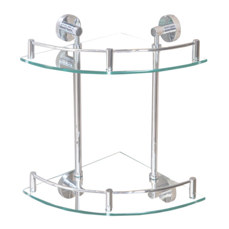 DALI: Double Corner Bathroom Shelf, Glass: CP #TMA9225 1