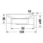 Duravit: D-Code: Soap Dish: Glass, Chrome  #0099181000