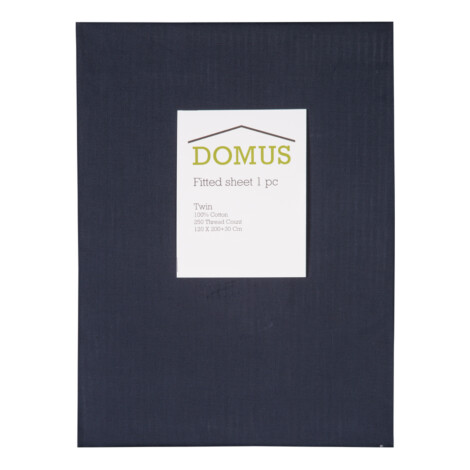 DOMUS: Fitted Twin Bed Sheet, 250T 100% Cotton: 120×200+30cm 1