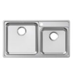 Franke: Bell BCX 120-42-35 SS Inset Double Bowl Kitchen Sink + Waste Set; 46.5X84.5cm #1220034/1120129/132/072/073