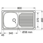 Franke: Projectline SS Sink With Waste: SB/SD, 80x46cm #PLN611/1120017/302021