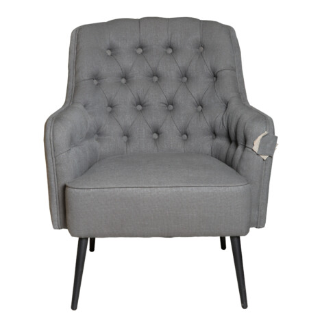 Fabric Arm Chair: 1-Seater- (75x79x88)cm, Gray 1