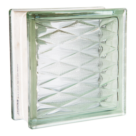 Clear Lozenge: Glass Block (19.0x19.0x8.0)cm