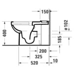 Durastyle Eco: WC Pan: Rimless Close Coupled 65cm, White