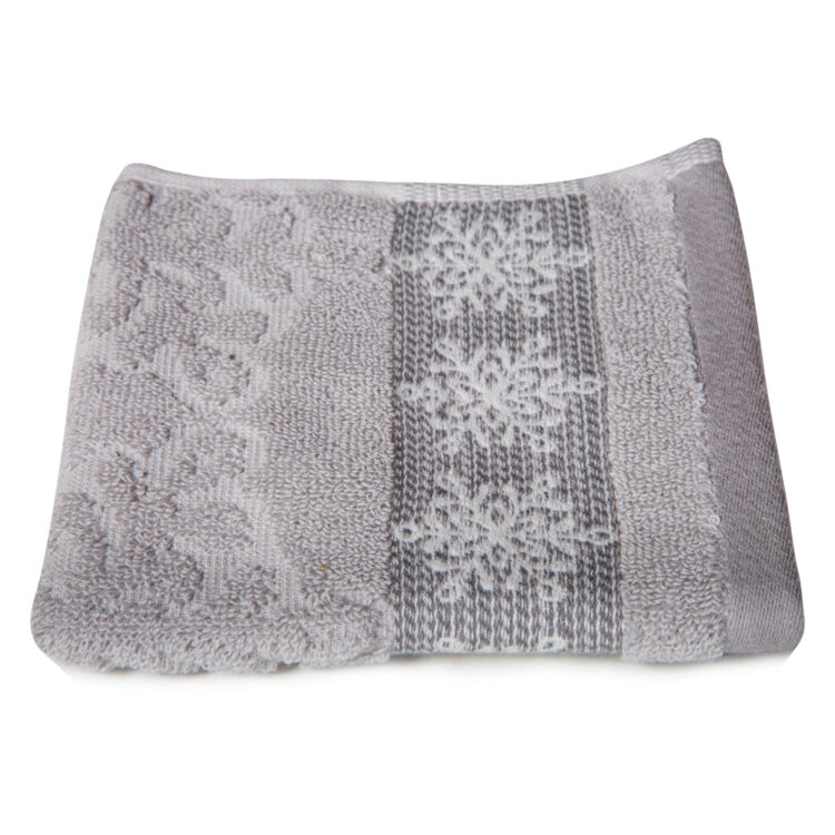 Flake Face Towel: (33x33)cm, Grey