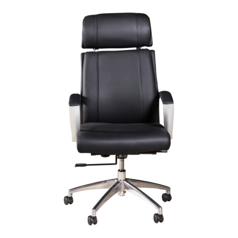 High Back Office Chair: PU/Chrome, White 1