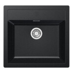 SID610 Sirius Tectonite Inset Kitchen Sink, Single Bowl, Carbon Black