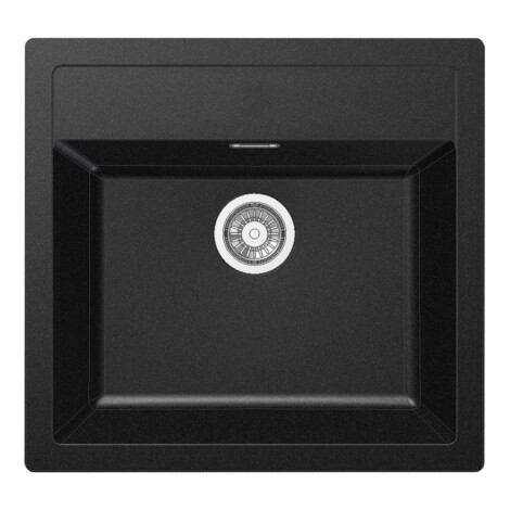 SID610 Sirius Tectonite Inset Kitchen Sink, Single Bowl, Carbon Black  1