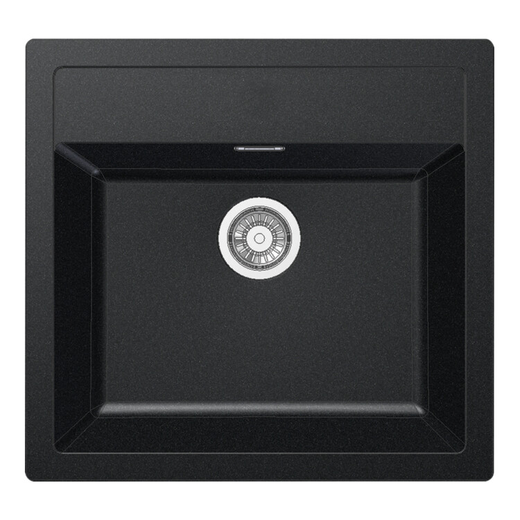 SID610 Sirius Tectonite Inset Kitchen Sink, Single Bowl, Carbon Black