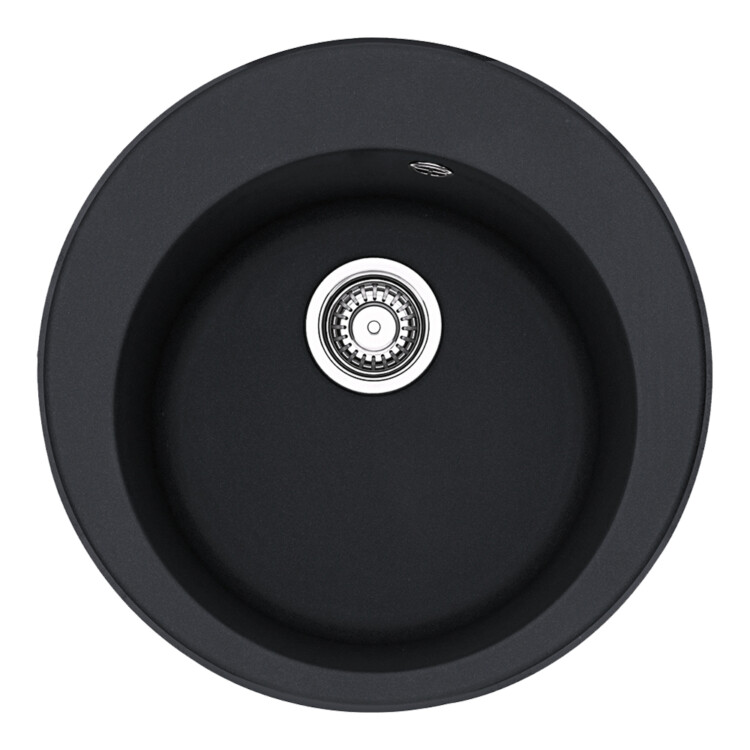 S2D621-116 Sirius Tectonite Inset Round Kitchen Sink/Bowl, Carbon Black