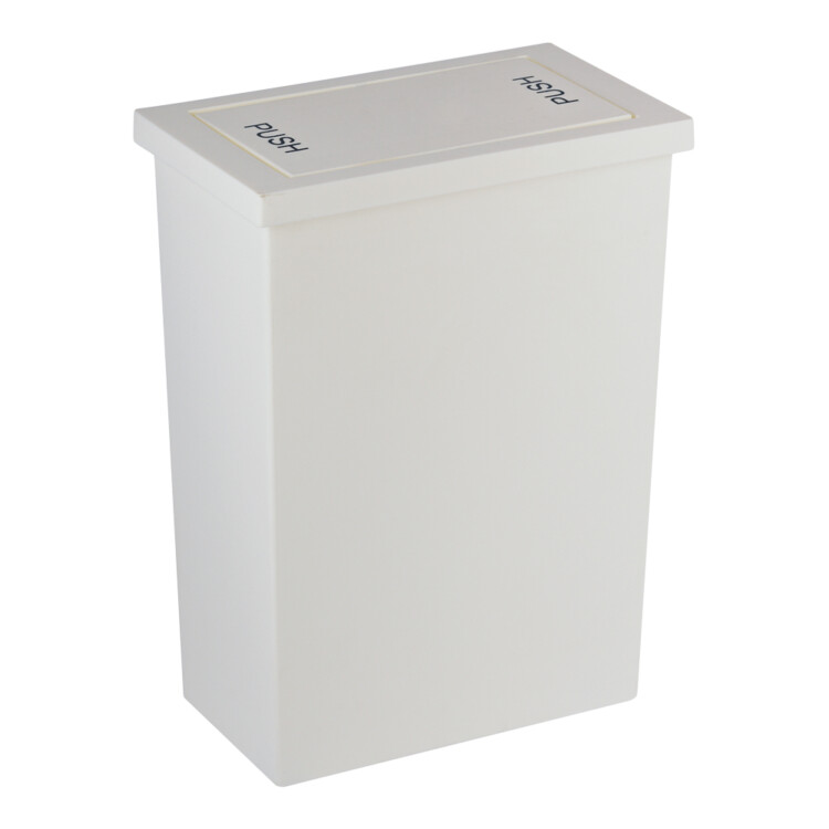 Printed Slim Swing Bin; 8Lts, White/Black