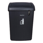 Printed Swing Bin; 9Lts, Dark Grey/White