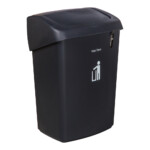 Printed Swing Bin; 9Lts, Dark Grey/White