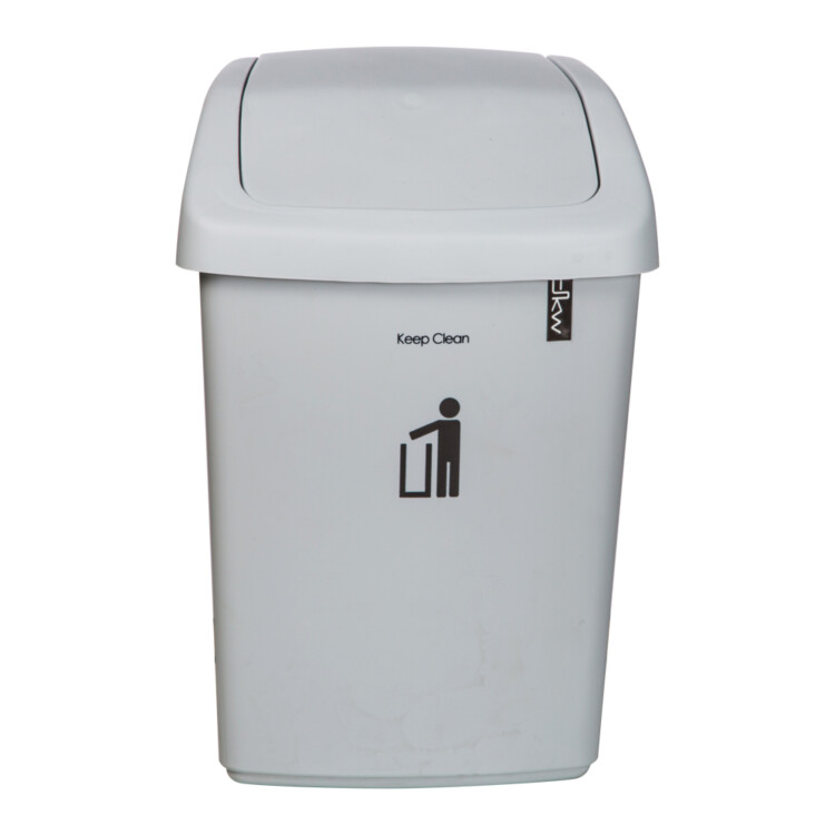 Printed Swing Bin; 9Lts, Grey White/Black