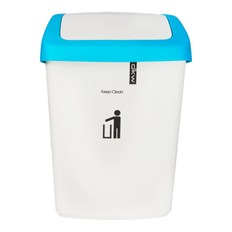 Printed Swing Bin; 9Lts, White/Deep Blue/Black 1