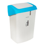 Printed Swing Bin; 9Lts, White/Deep Blue/Black