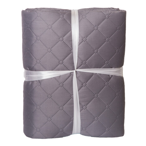Quilted Microfiber Bed Spread Set: 3 Pcs: (240x260)cm, Silver