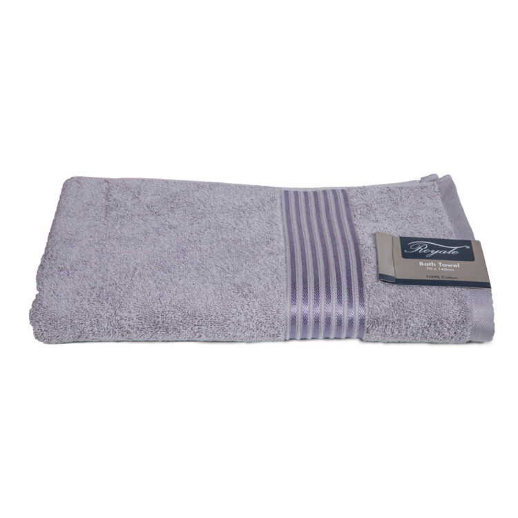 Royale : Plain Bath Towel : (70x140)cm, Grey