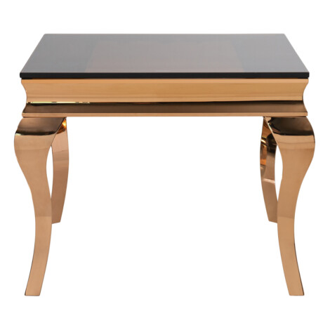 Glass Top Side Table (60x60x50cm), Rose Gold/Black 1