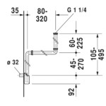 Space Saving Bottle Trap: 1.25inch White