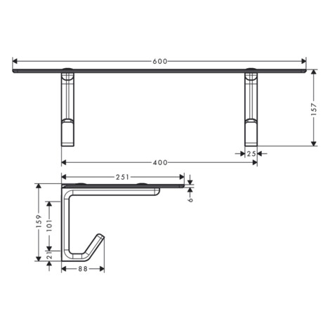 Axor : Universal Bath Towel Shelf; Brushed Black Chrome