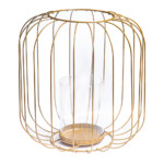 Metal Lantern With Glass, (25x25x26)cm, Matt Gold