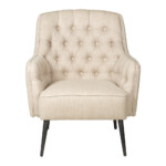 Fabric Arm Chair: 1-Seater- (75x79x88)cm, Oatmeal