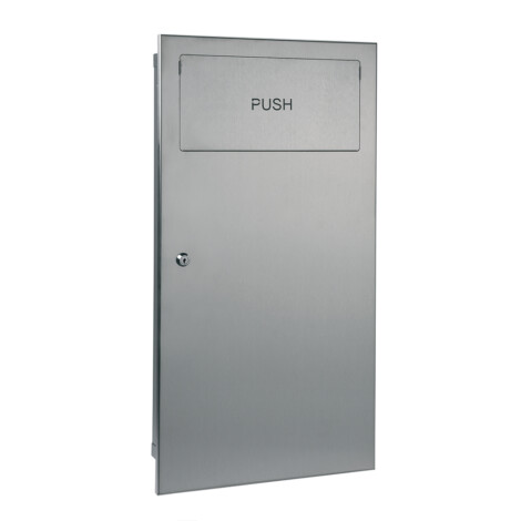 Stainless Steel Recessed Paper Bin With Push Door: Satin 1