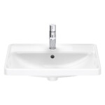 D-Neo: Counter Top Basin 1 Tap Hole And Overflow; 60cm, White