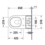 D-Neo: WC Pan, Rimless With Vario Outlet + Fixings, Close Coupled; 65cm, White