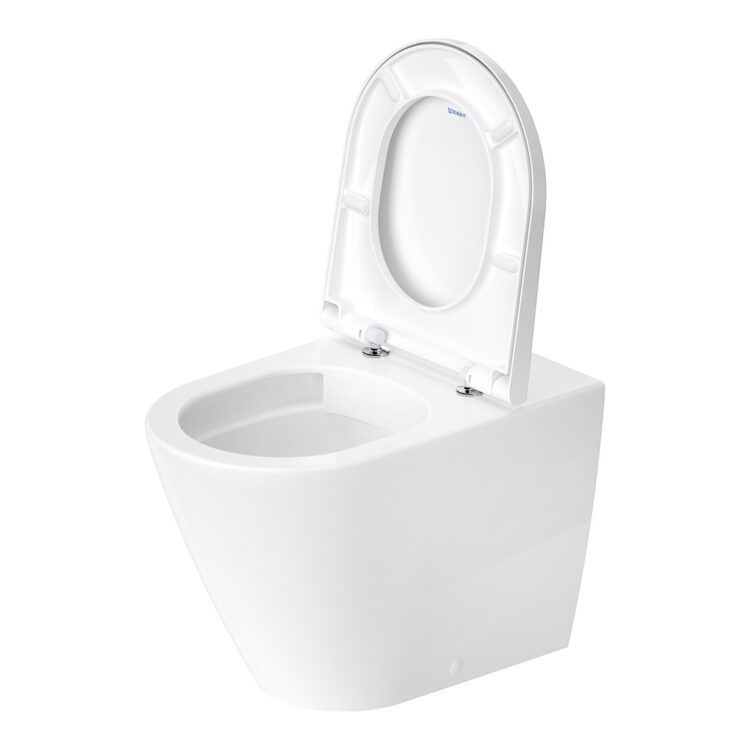 D-Neo: WC Pan, Floor Standing, Rimless + Fixings, 58cm, White