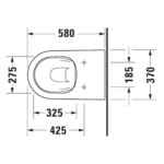 D-Neo: WC Pan, Floor Standing, Rimless + Fixings, 58cm, White