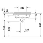 Starck 3: Washbasin Disabled; 60cm, White