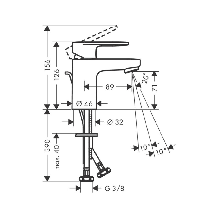 Vernis Blend 70: Single Lever Basin Mixer, Chrome Plated