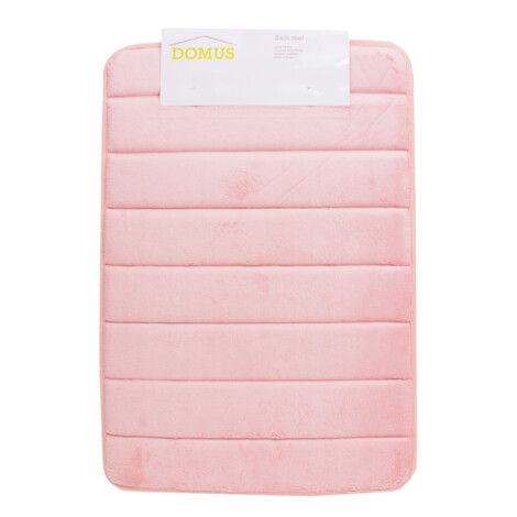 Domus: Coral Fleece Memory Foam Bath Mat: (60×40)cm, Pink 1