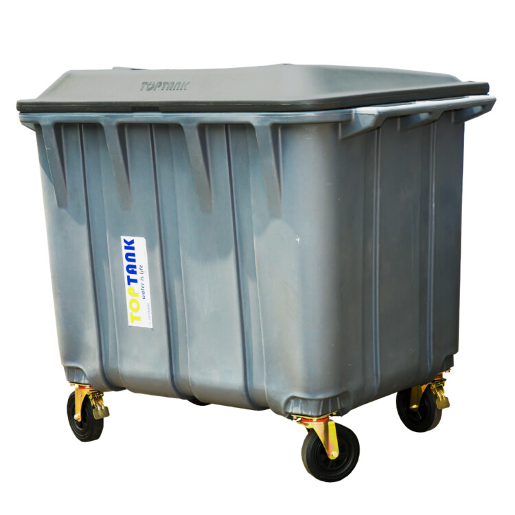 TopTank: Garbage Bin With Wheels, 1100Litres, Grey