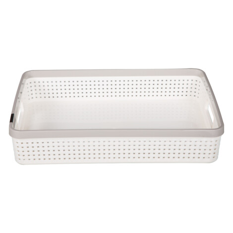 Medium Soft Cream/Soft Grey Sann Storage Basket 1