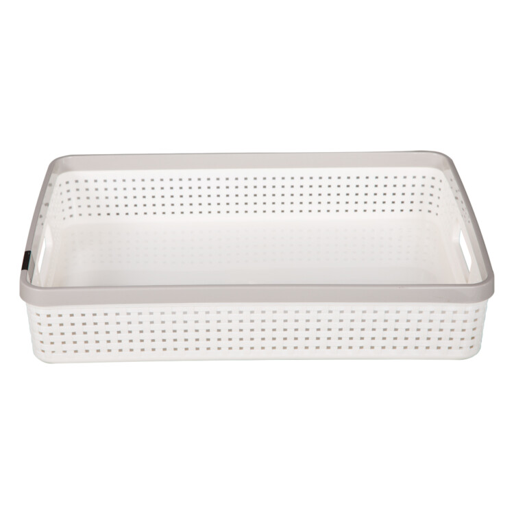 Medium Soft Cream/Soft Grey Sann Storage Basket