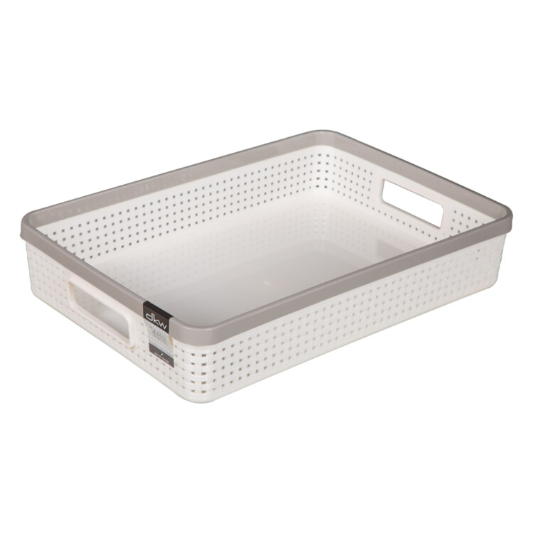 Medium Soft Cream/Soft Grey Sann Storage Basket