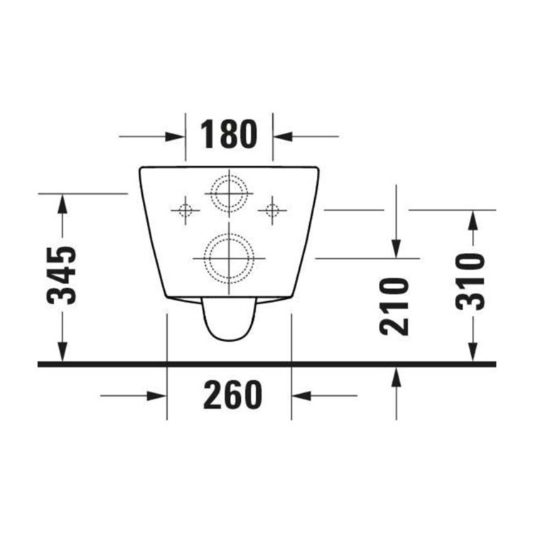 D-Neo Durafix: WC Pan: Wall Hung, Rimless: 54cm, White