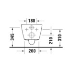 D-Neo Durafix: WC Pan: Wall Hung, Rimless: 54cm, White