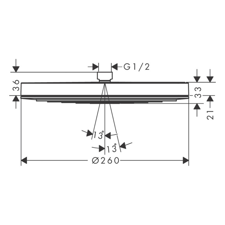 Pulsify 260 EcoSmart: Overhead Shower; 1-Jet: Chrome Plated