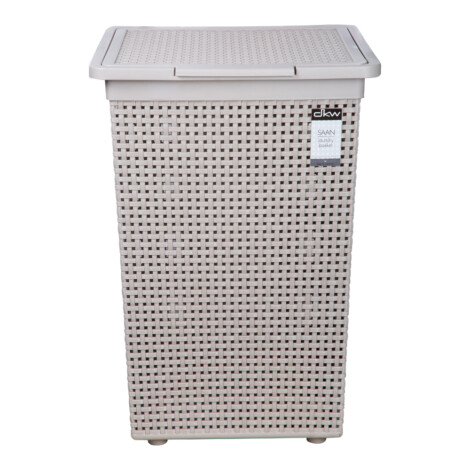 Sann Square Laundry Basket With Lid, Soft Grey 1